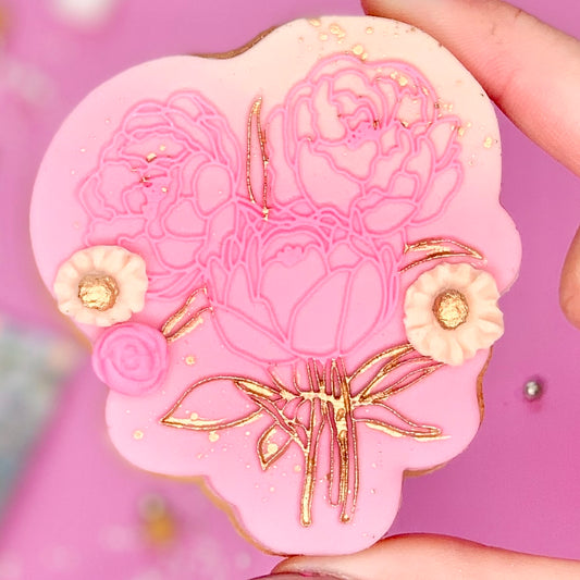 BUNCH OF PEONIES - RAISED EMBOSSER