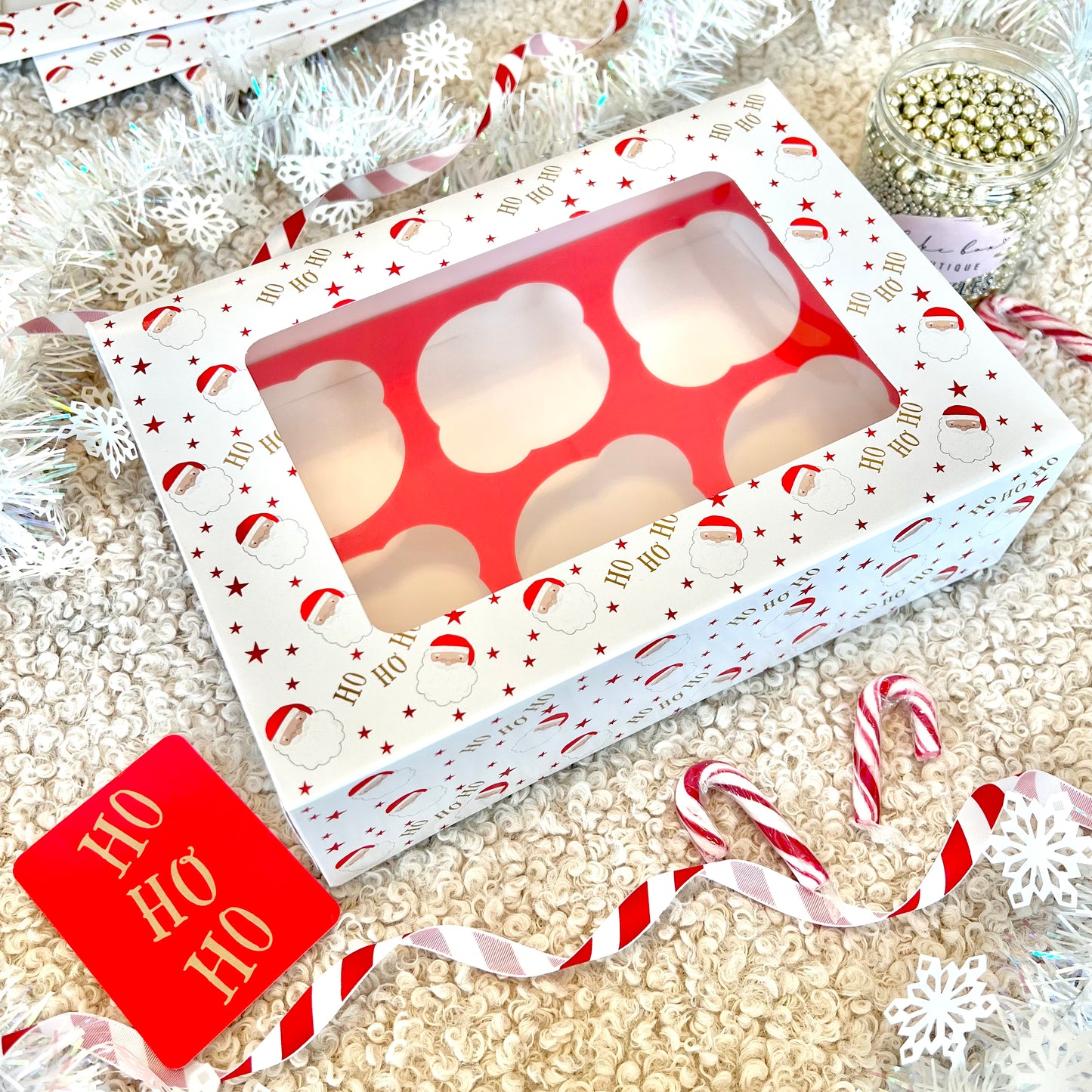 SANTA CUPCAKE BOXES - PACK OF 4