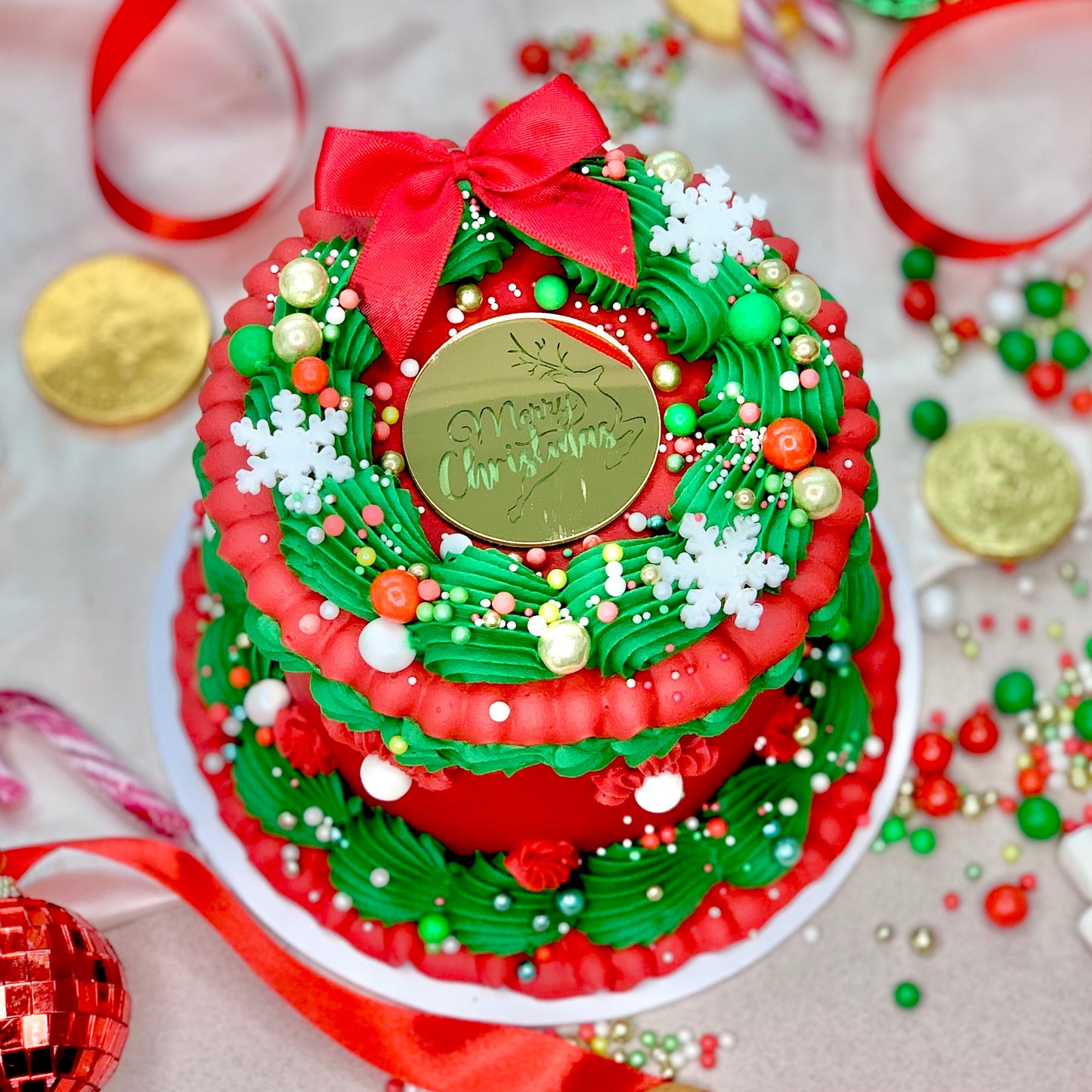 MERRY CHRISTMAS DEER - CHARM TOPPER