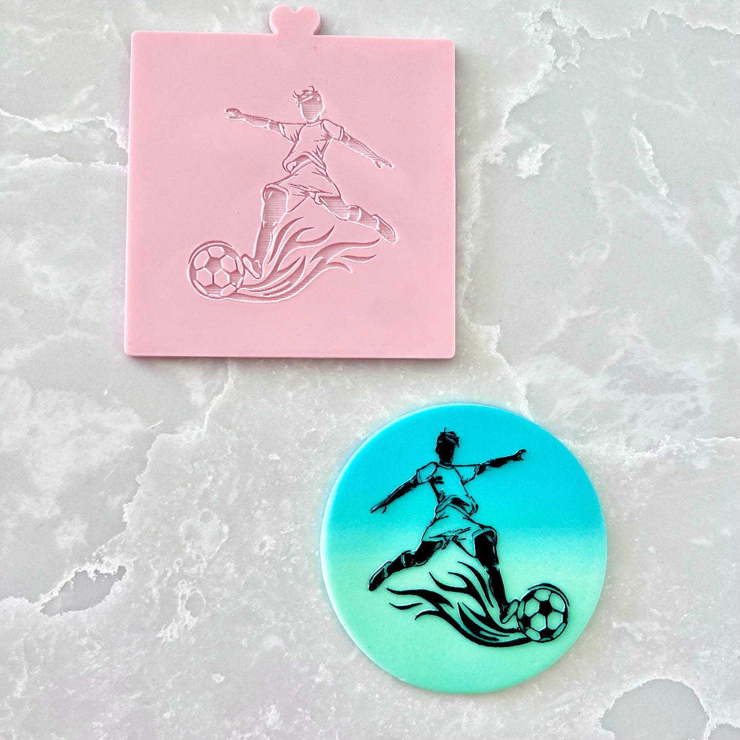 FOOTBALLER - RAISED EMBOSSER