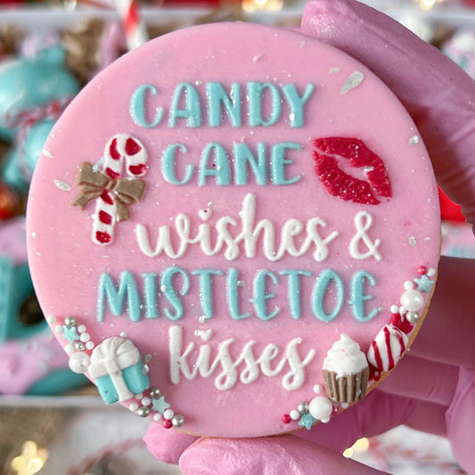 CANDY CANE WISHES AND MISTLETOE KISSES - RAISED EMBOSSER