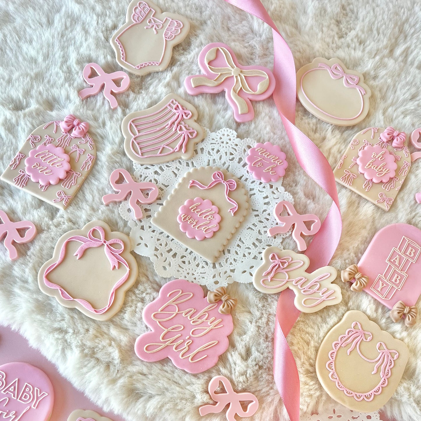 BABY GROW ROMPER WITH BOW - RAISED EMBOSSER