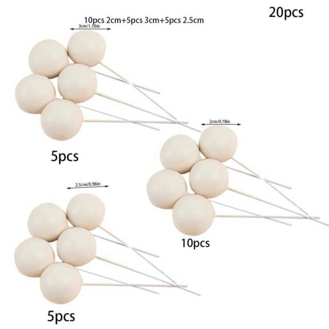 BEIGE BALLS - PACK OF 20