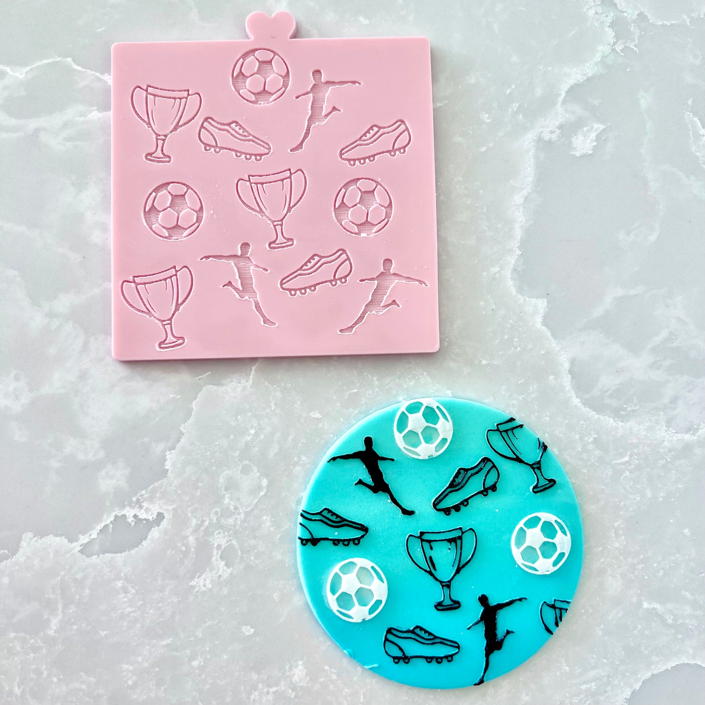 FOOTBALL and TROPHY PATTERN - RAISED EMBOSSER