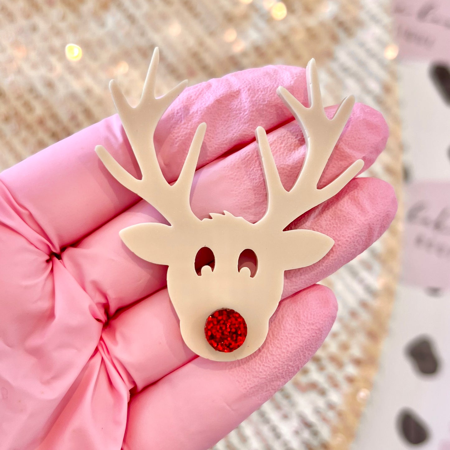 GLITTER REINDEER - CHARM TOPPER