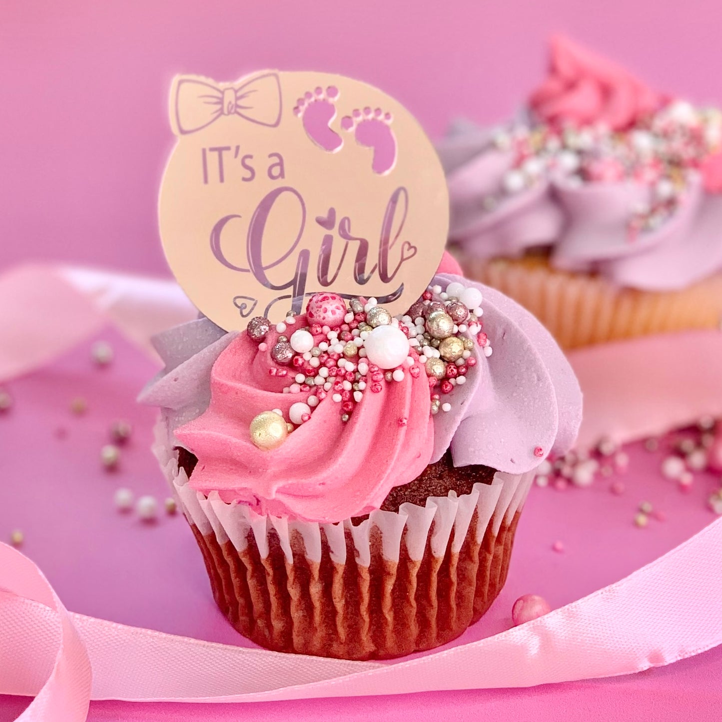 ITS A GIRL - METALLIC CHARM TOPPER