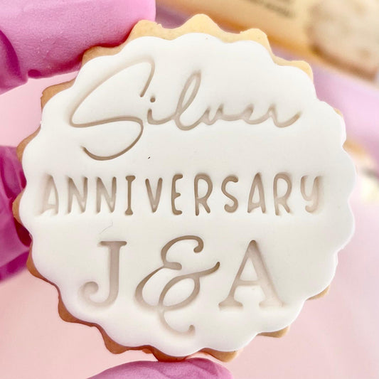 CUSTOMISED STAMP - SILVER ANNIVERSARY INITIALS