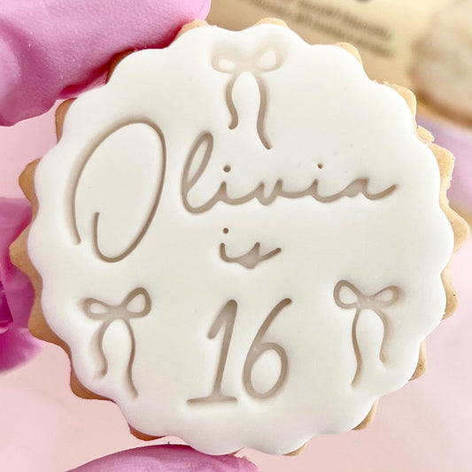 CUSTOMISED STAMP - NAME IS AGE BOWS