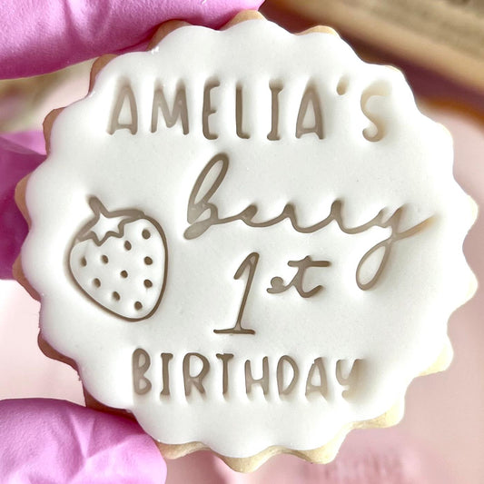 CUSTOMISED STAMP - NAME BERRY 1ST BIRTHDAY