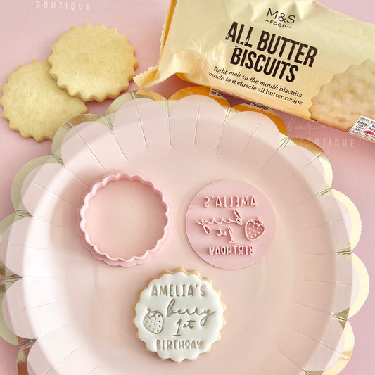 CUSTOMISED STAMP - NAME BERRY 1ST BIRTHDAY