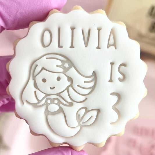 CUSTOMISED STAMP - NAME IS AGE MERMAID