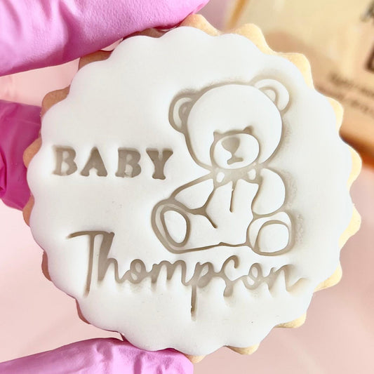 CUSTOMISED STAMP - BABY NAME TEDDY BEAR