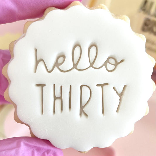 HELLO THIRTY STAMP