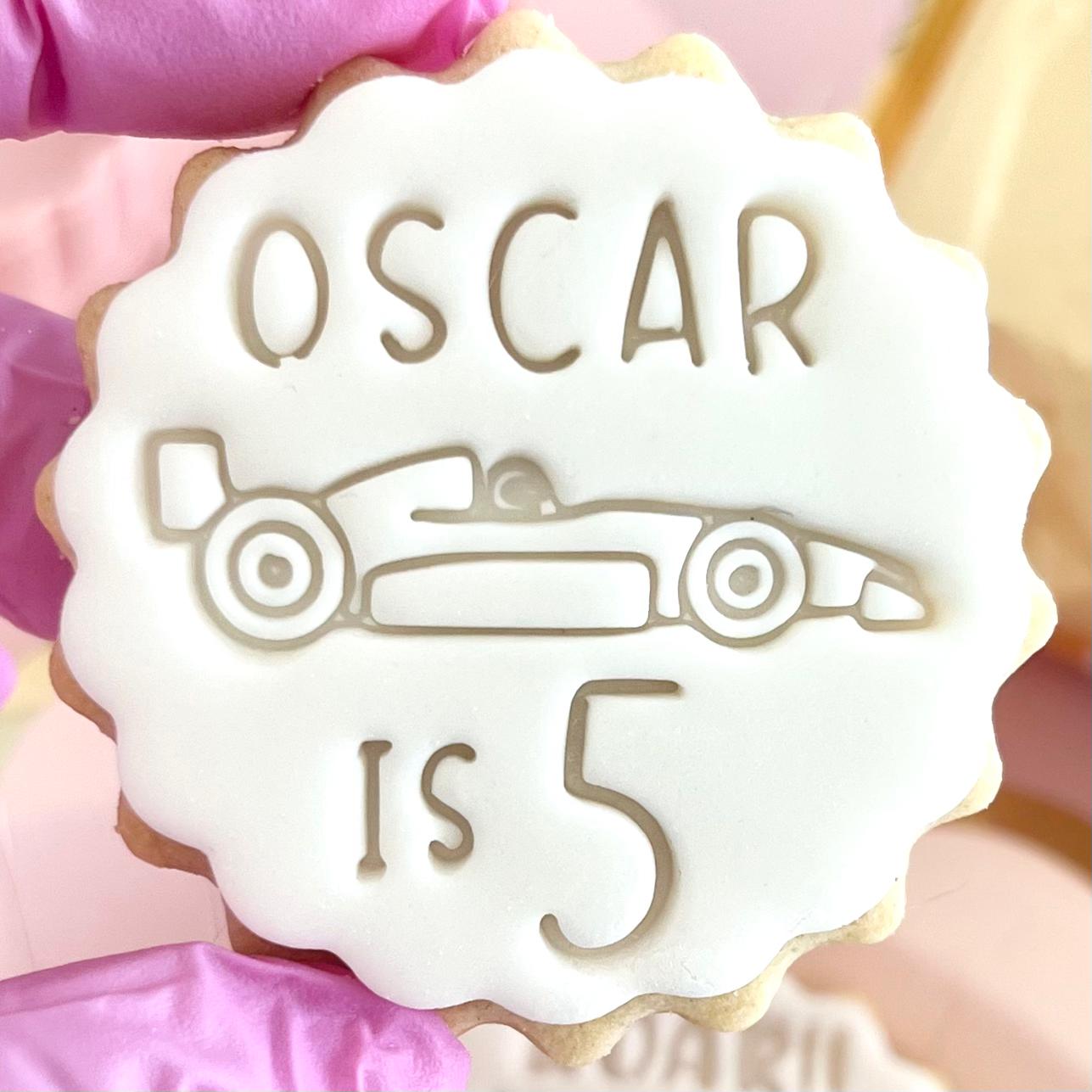 CUSTOMISED STAMP - NAME IS AGE F1 CAR