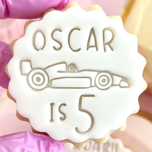 CUSTOMISED STAMP - NAME IS AGE F1 CAR