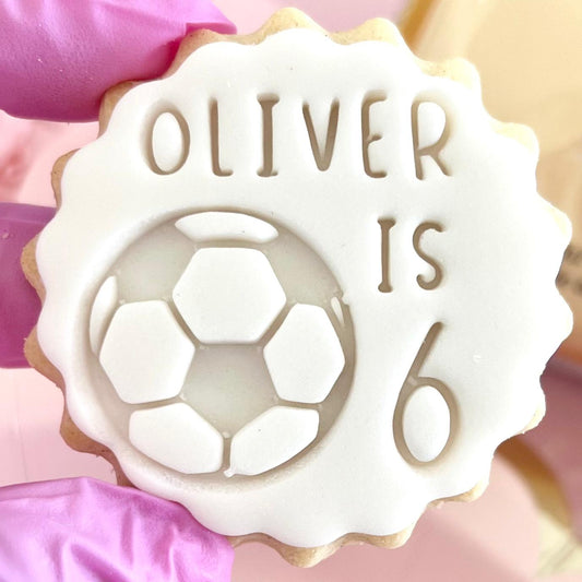 CUSTOMISED STAMP - NAME IS AGE FOOTBALL