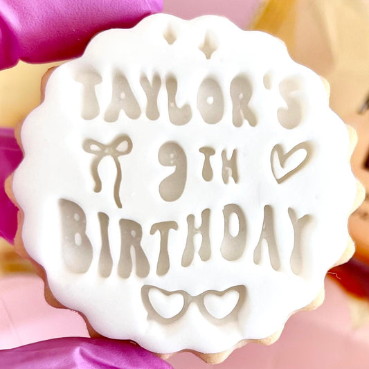 CUSTOMISED STAMP - NAME AGE BIRTHDAY SWIFTIE DESIGN