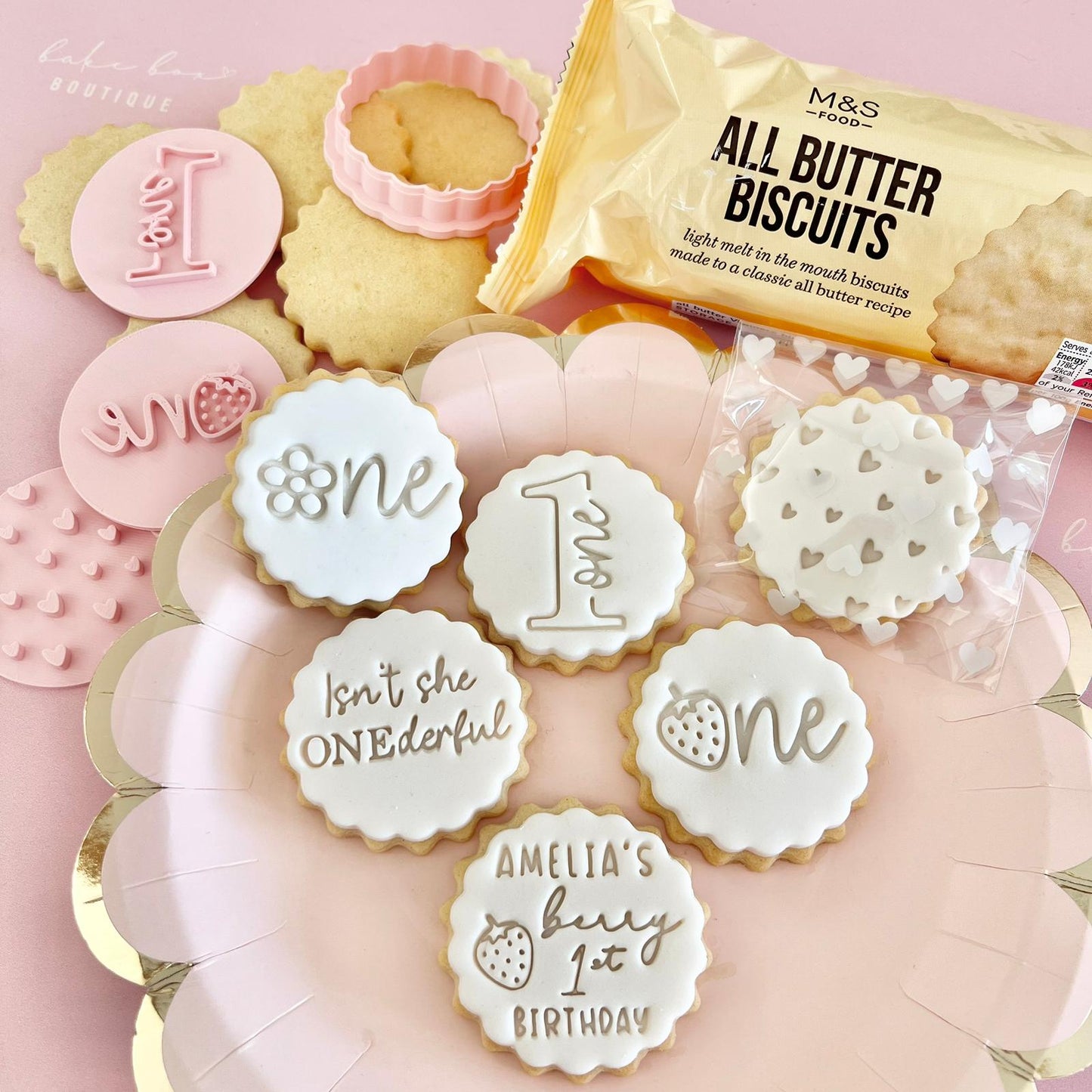 CUSTOMISED STAMP - NAME BERRY 1ST BIRTHDAY