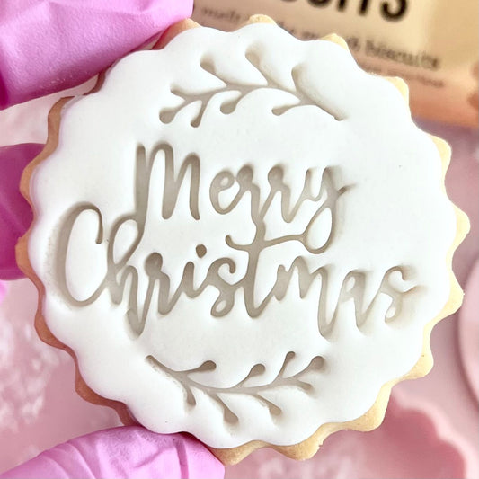 MERRY CHRISTMAS FOLIAGE STAMP