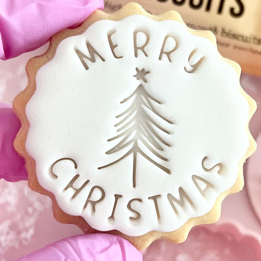 MERRY CHRISTMAS TREE STAMP