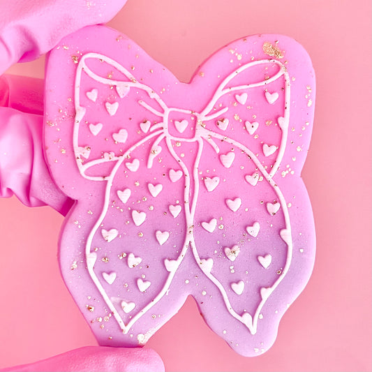 BOW WITH HEARTS - RAISED EMBOSSER