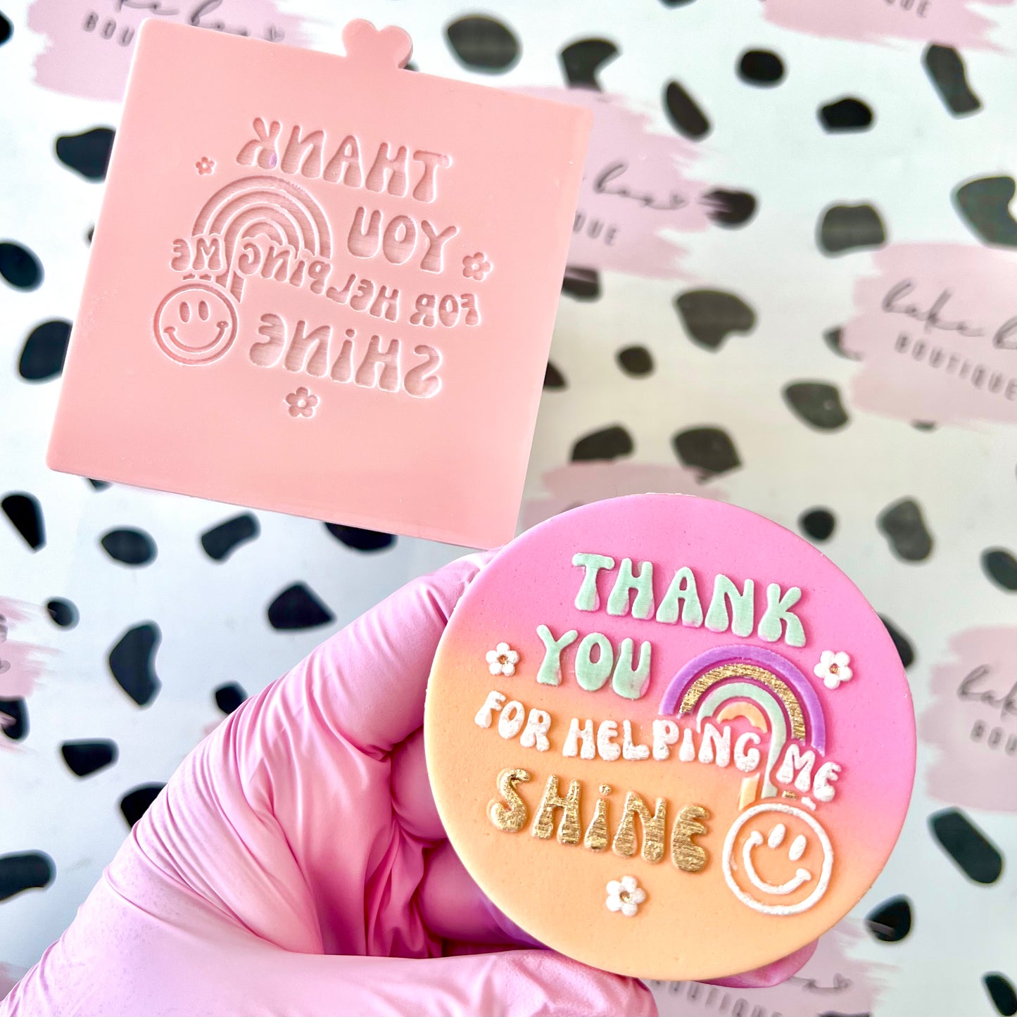 THANK YOU FOR HELPING ME SHINE - RAISED EMBOSSER