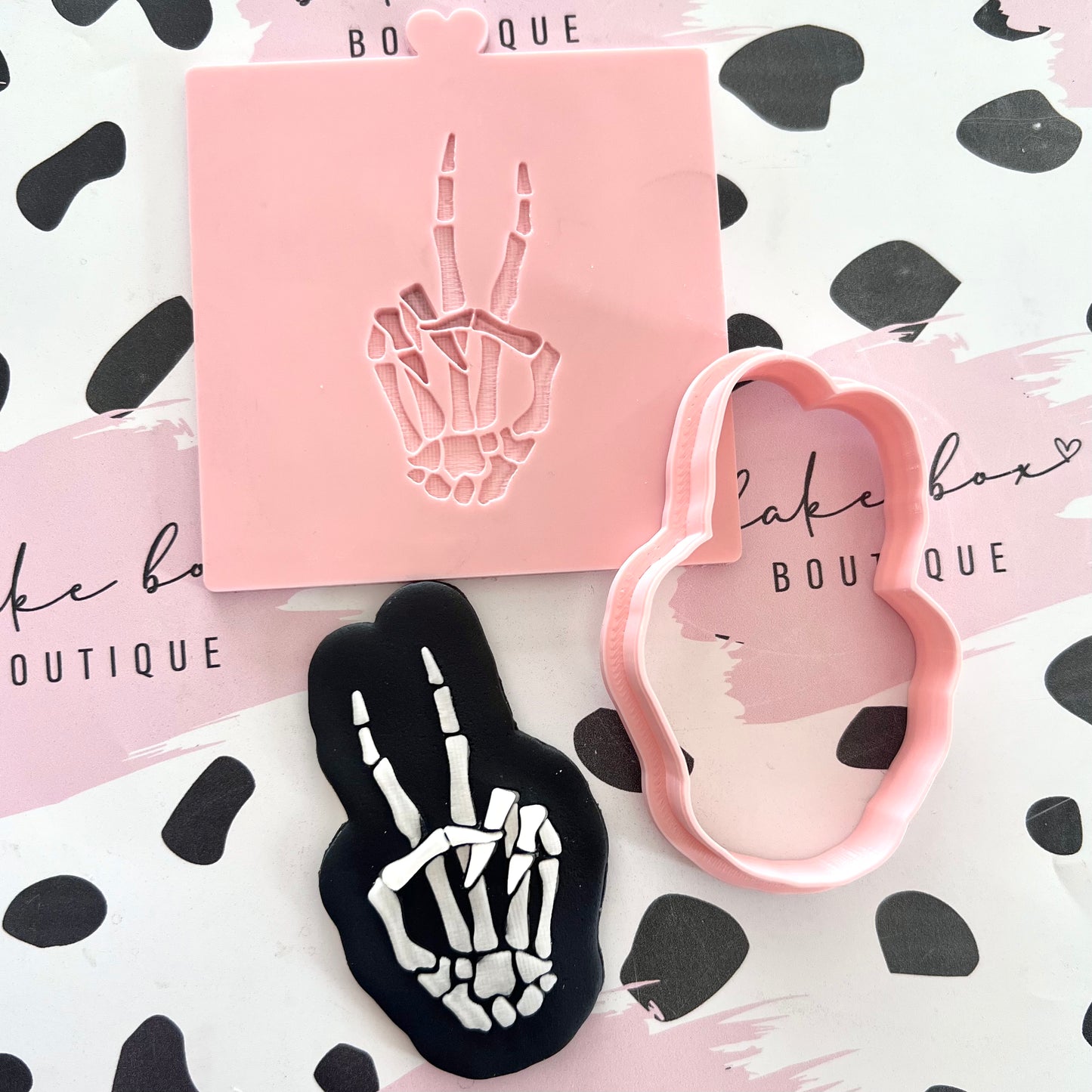 SKELETON HAND PEACE - RAISED EMBOSSER