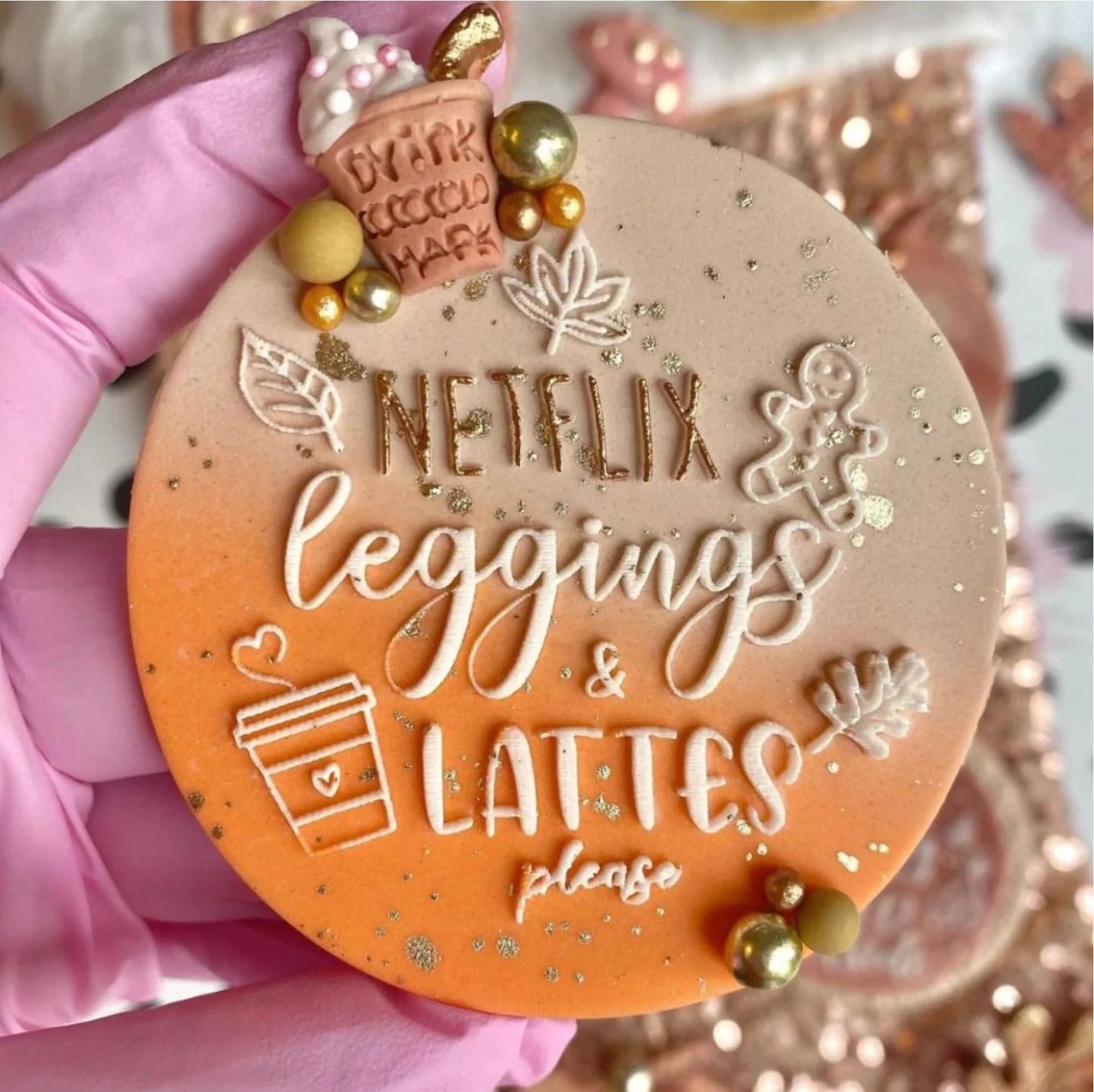 LEGGINGS AND LATTES - RAISED EMBOSSER
