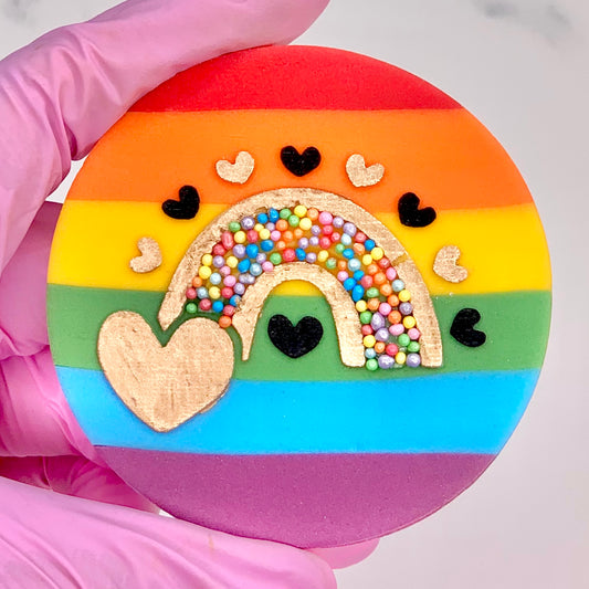 RAINBOW HEARTS - RAISED EMBOSSER