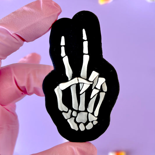 SKELETON HAND PEACE - RAISED EMBOSSER