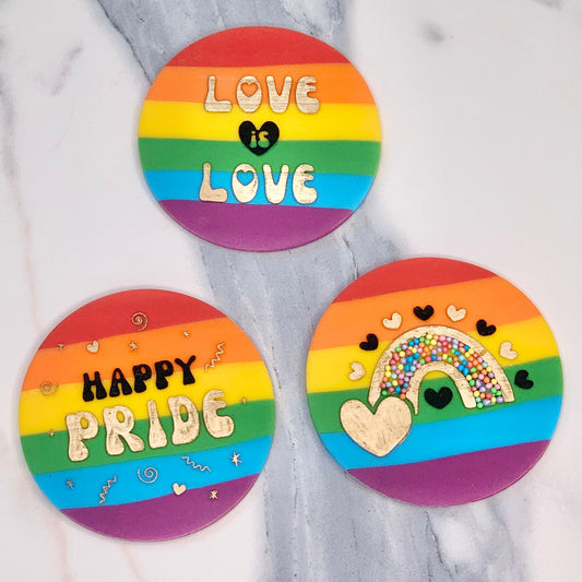 RAINBOW HEARTS - RAISED EMBOSSER