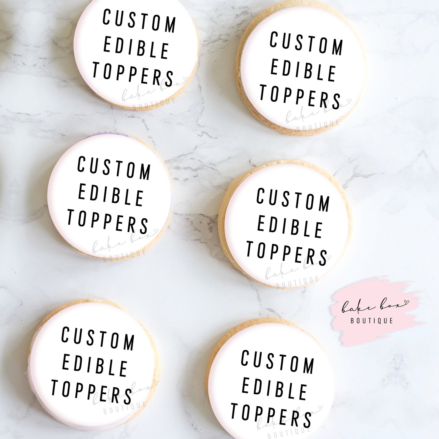 EDIBLE TOPPERS - CUSTOMISED - PACK OF 12