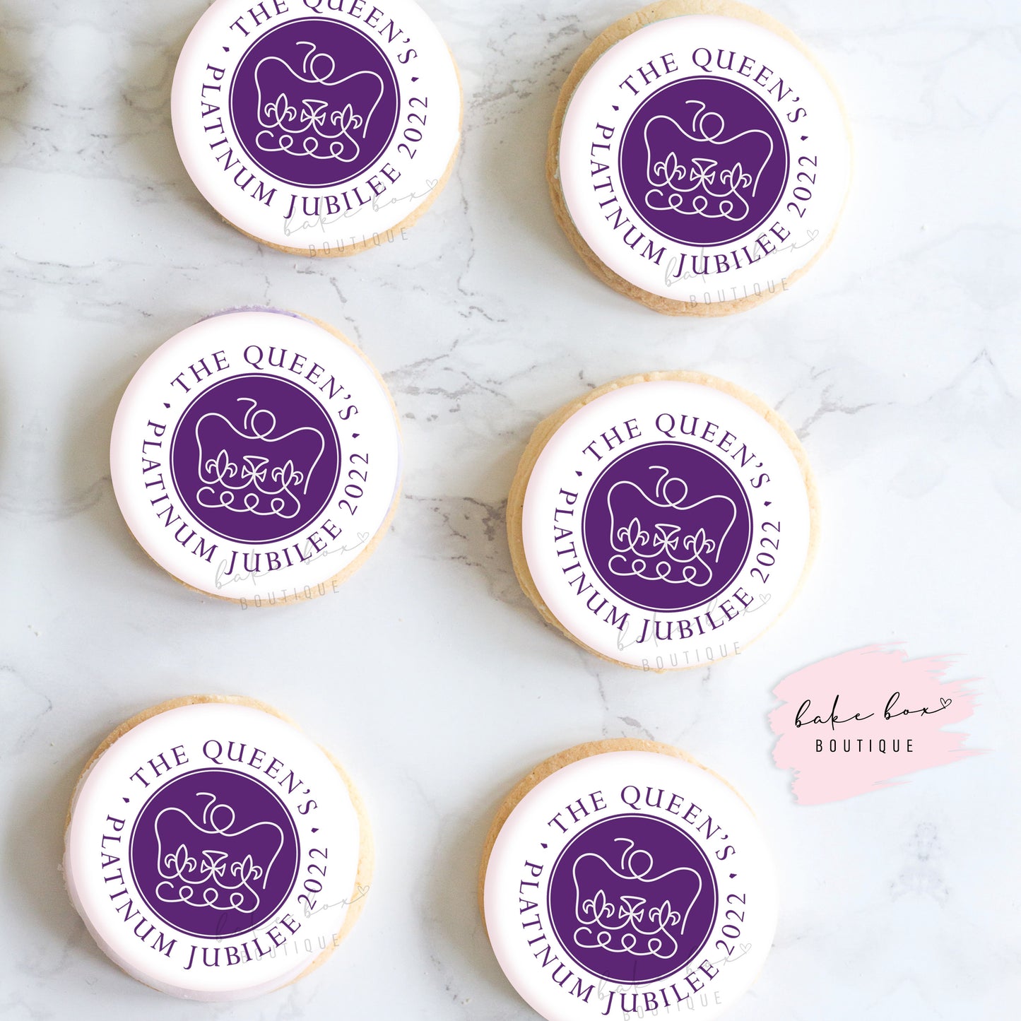 EDIBLE TOPPERS - PLATINUM JUBILEE LOGO