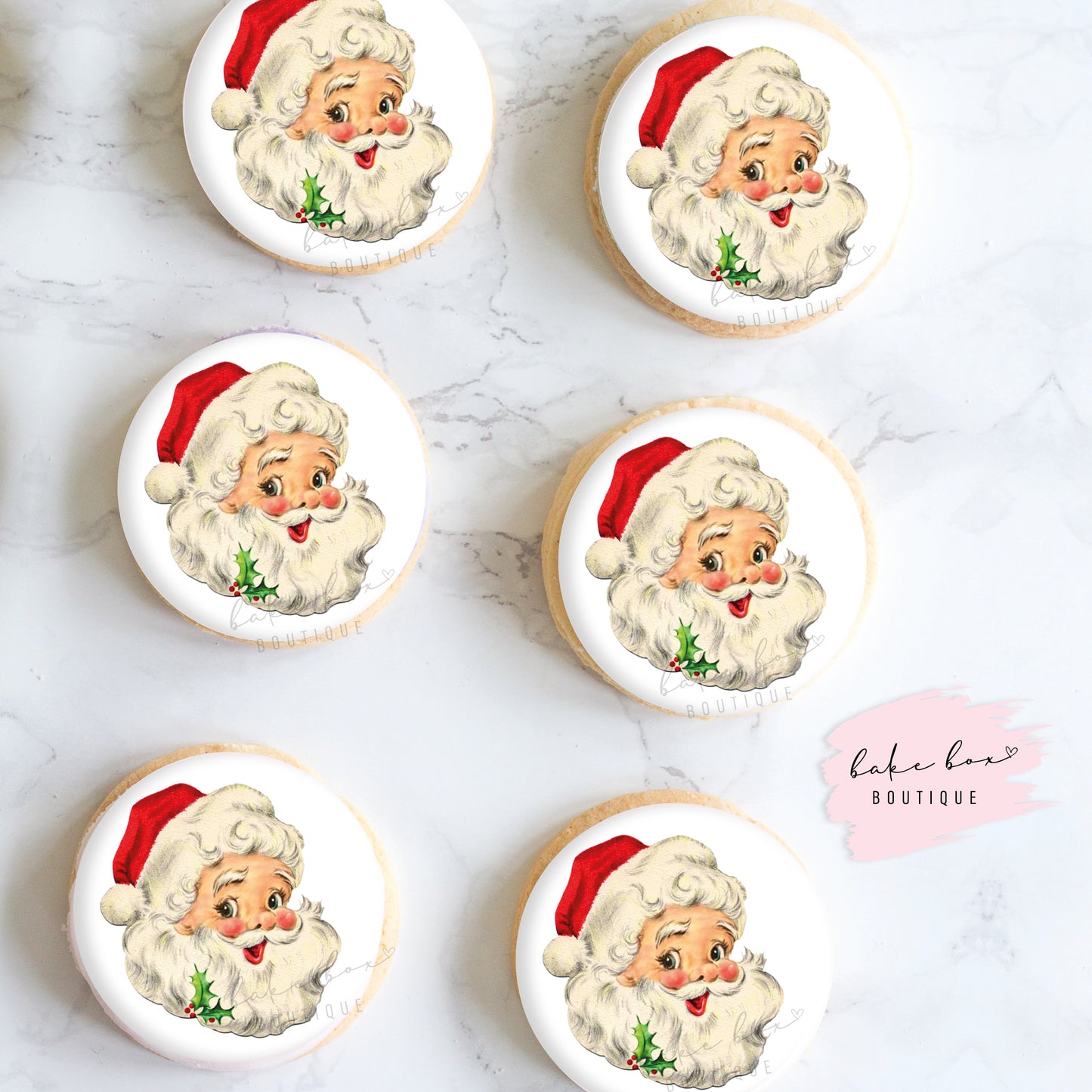 EDIBLE TOPPERS - VINTAGE SANTA RED