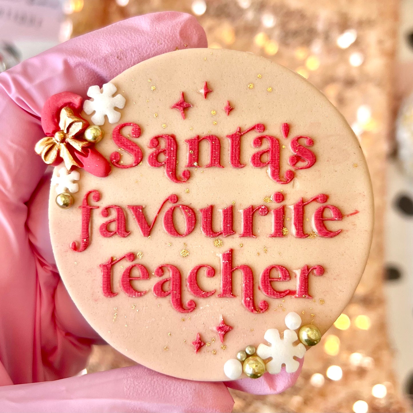 SANTAS FAVOURITE TEACHER - RAISED EMBOSSER