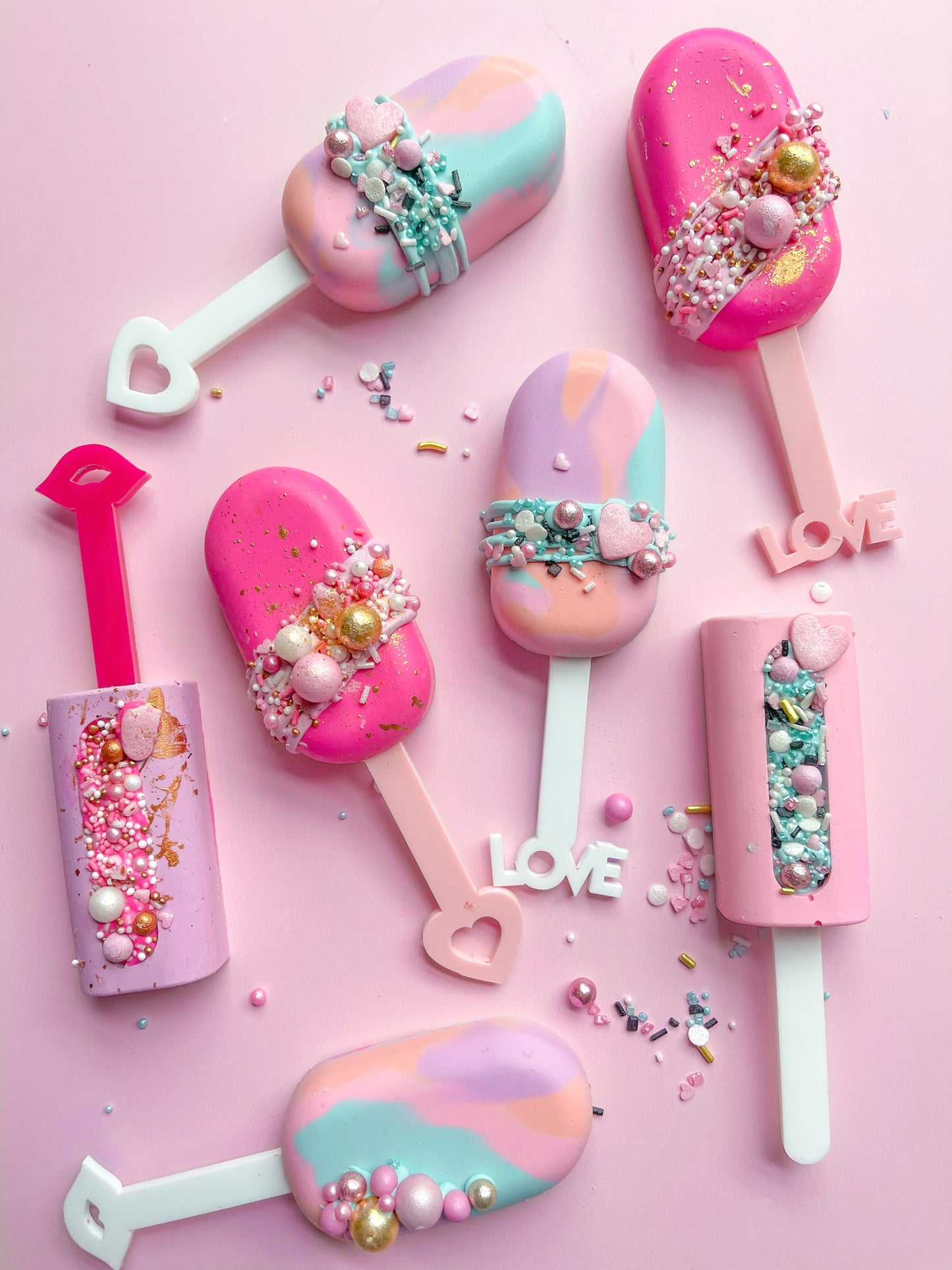 VALENTINES CAKESICLE STICKS - PACK OF 6