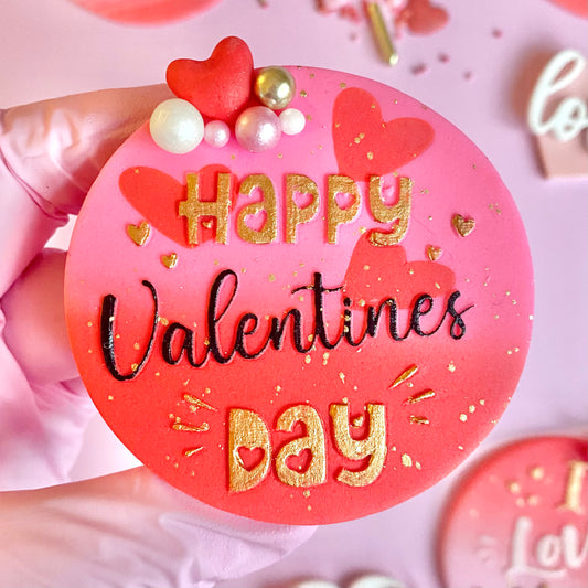 HAPPY VALENTINES DAY HEARTS - RAISED EMBOSSER