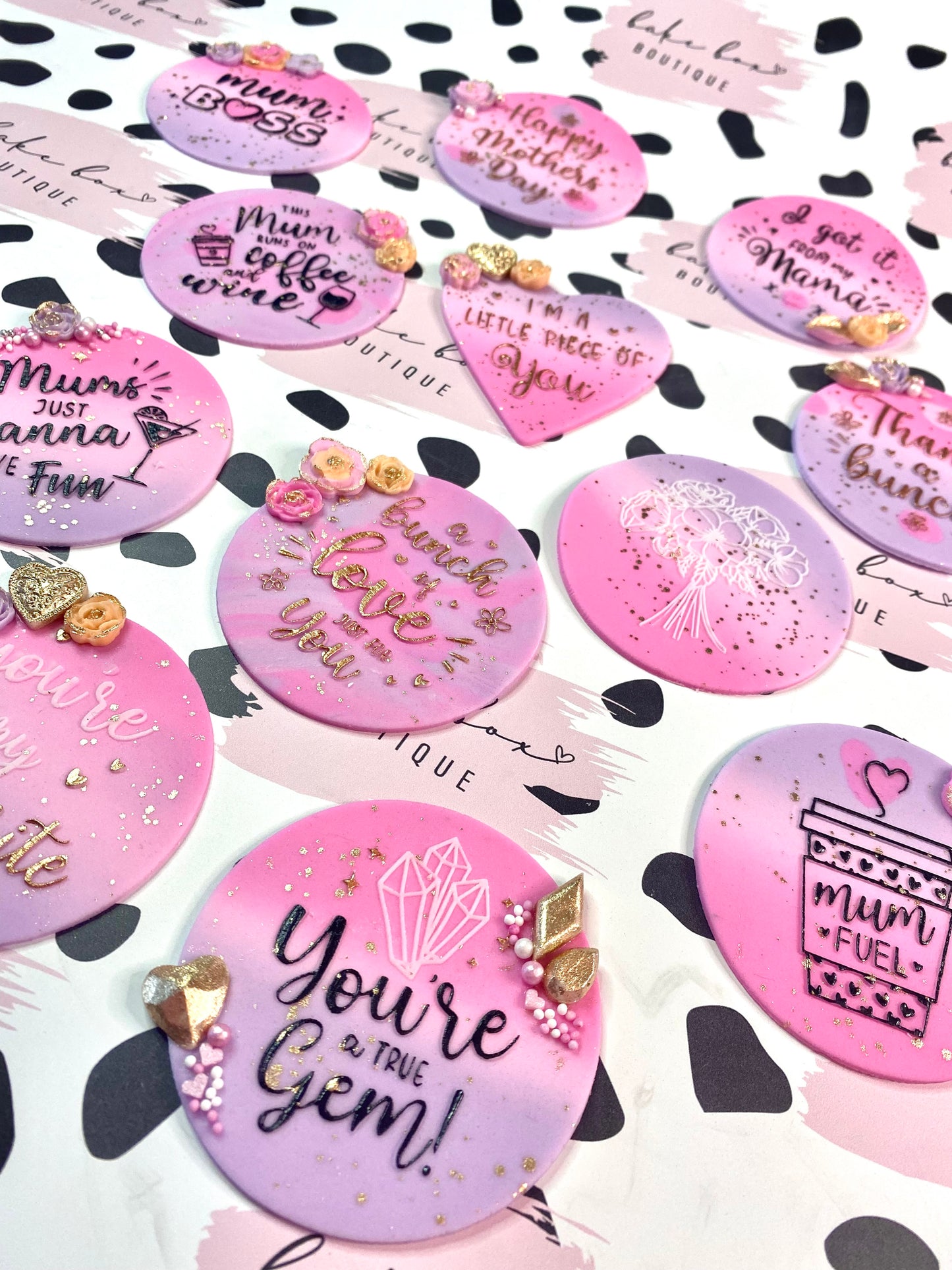 THIS MUM RUNS ON COFFEE AND WINE - RAISED EMBOSSER