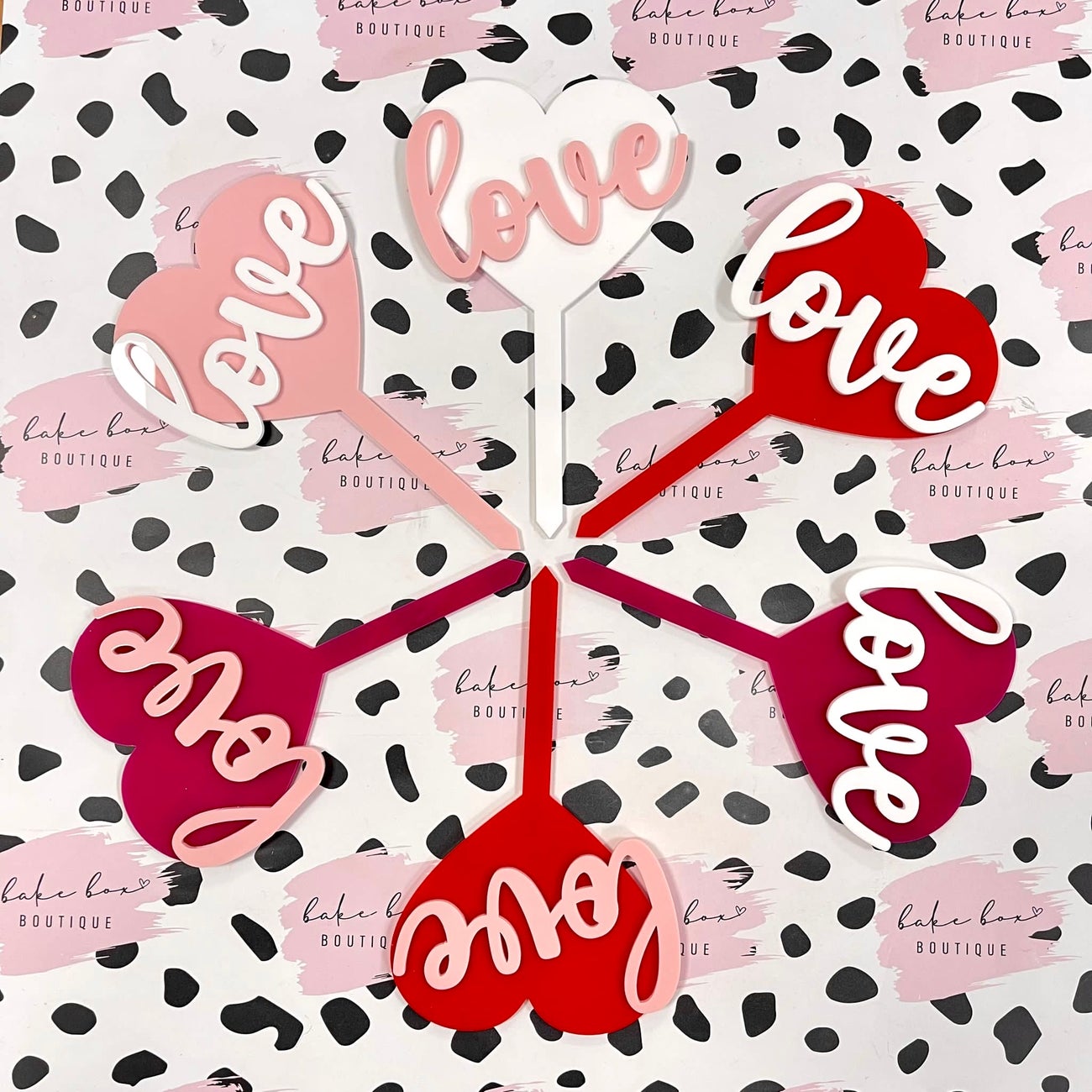 LARGE ACRYLIC LOVE HEART CAKE TOPPER