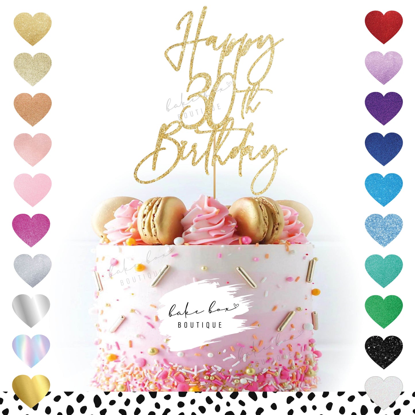 HAPPY AGE BIRTHDAY - CAKE TOPPER