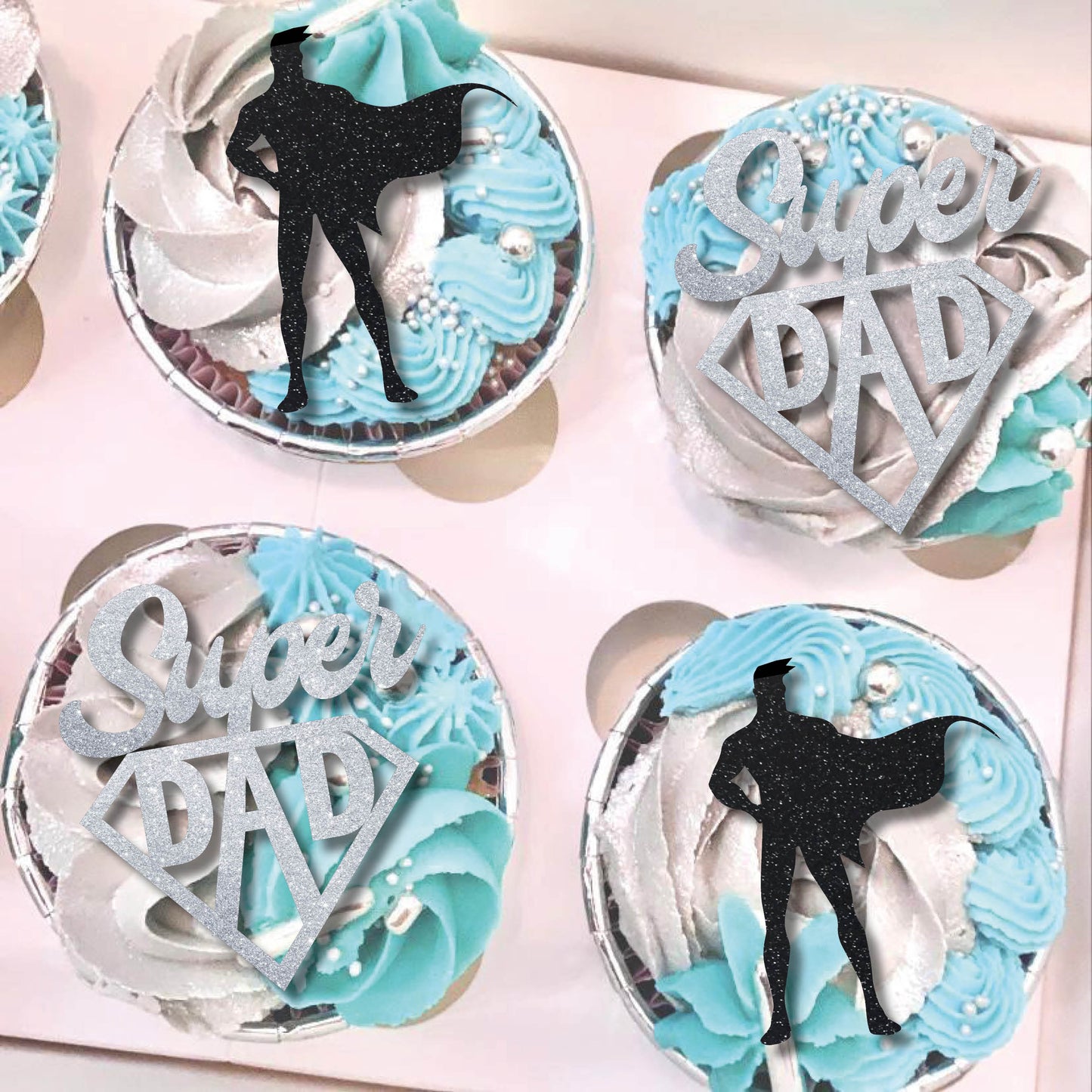 SUPER DAD - CUPCAKE TOPPERS