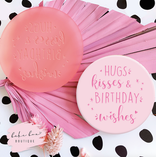 HUGS KISSES & BIRTHDAY WISHES - RAISED EMBOSSER