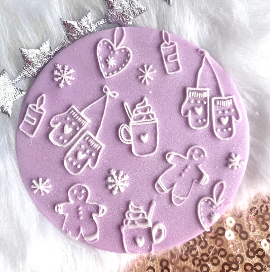 GINGERBREAD MITTENS - RAISED EMBOSSER