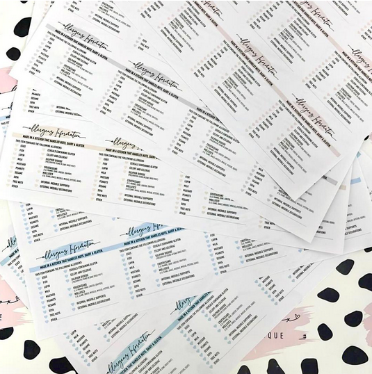 ALLERGEN LABELS - CHOOSE YOUR COLOUR