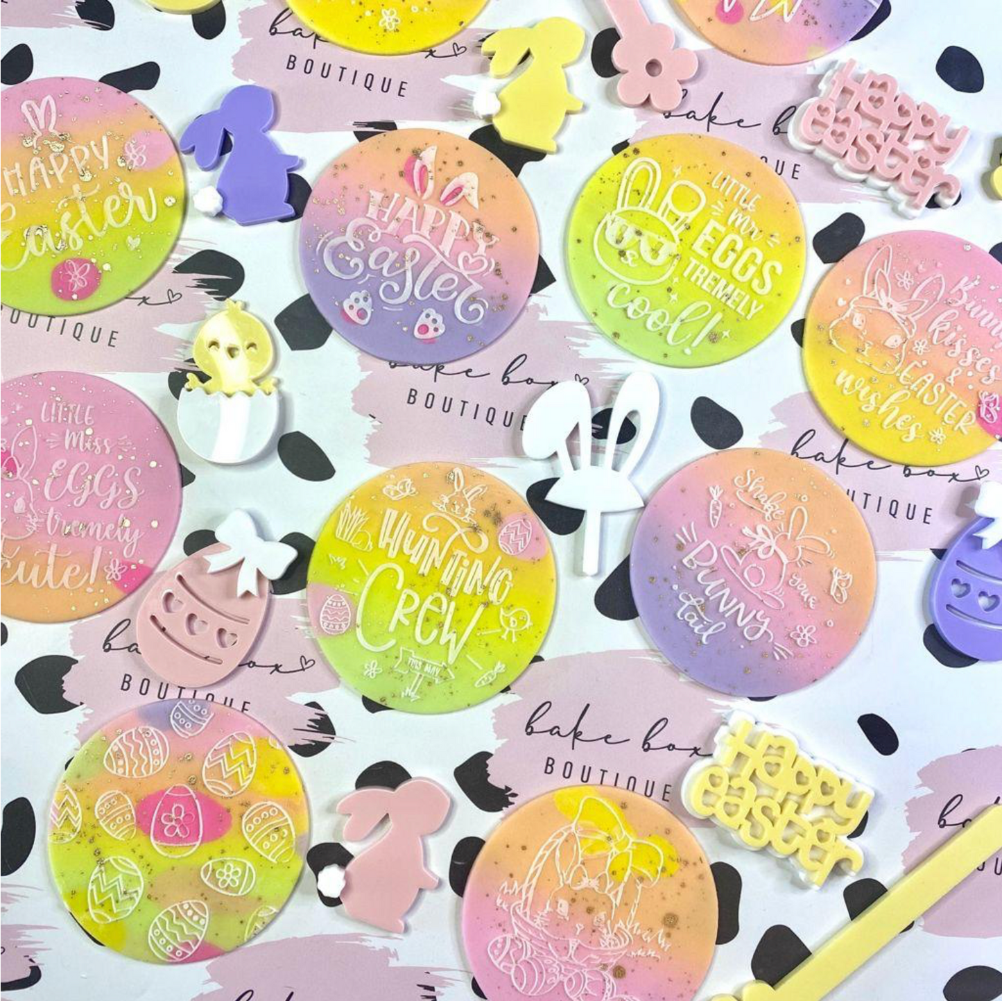 BUNNY KISSES & EASTER WISHES - RAISED EMBOSSER