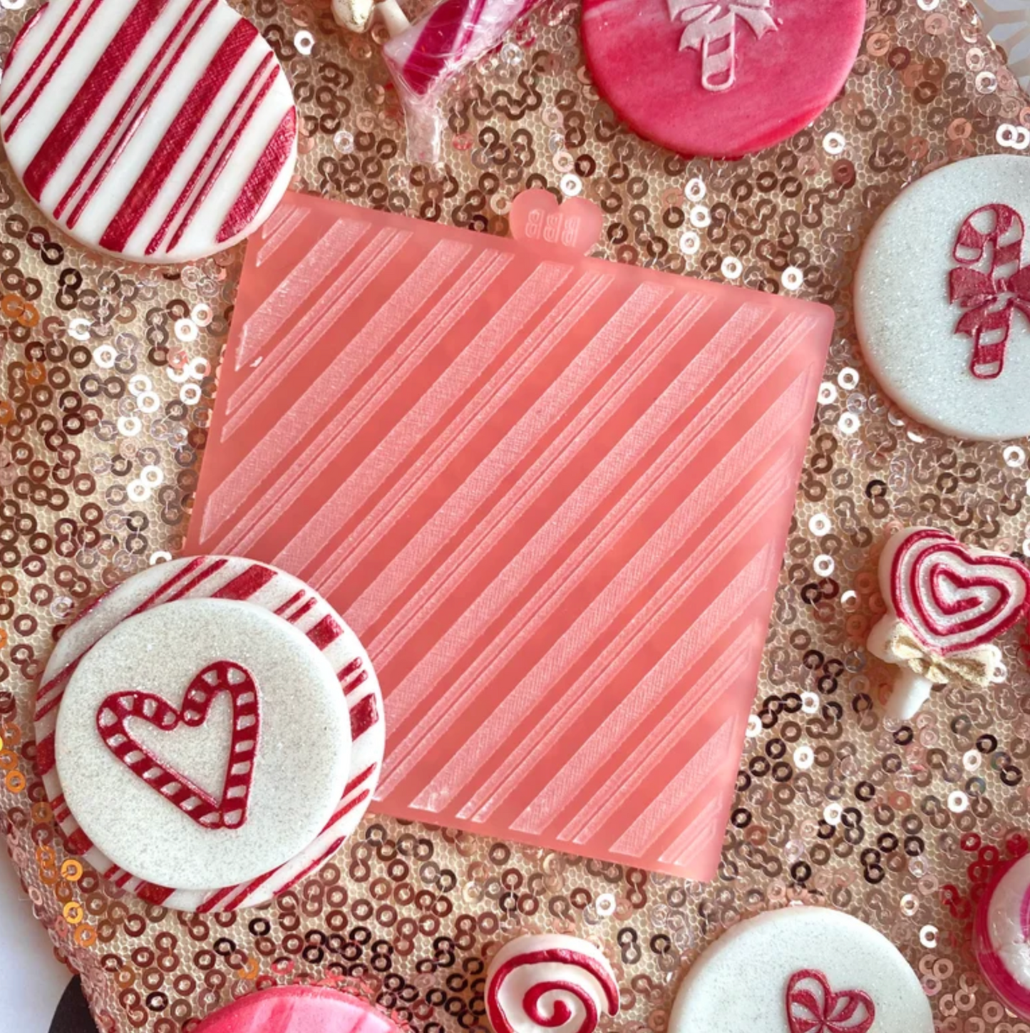 CANDY CANE STRIPE - RAISED EMBOSSER