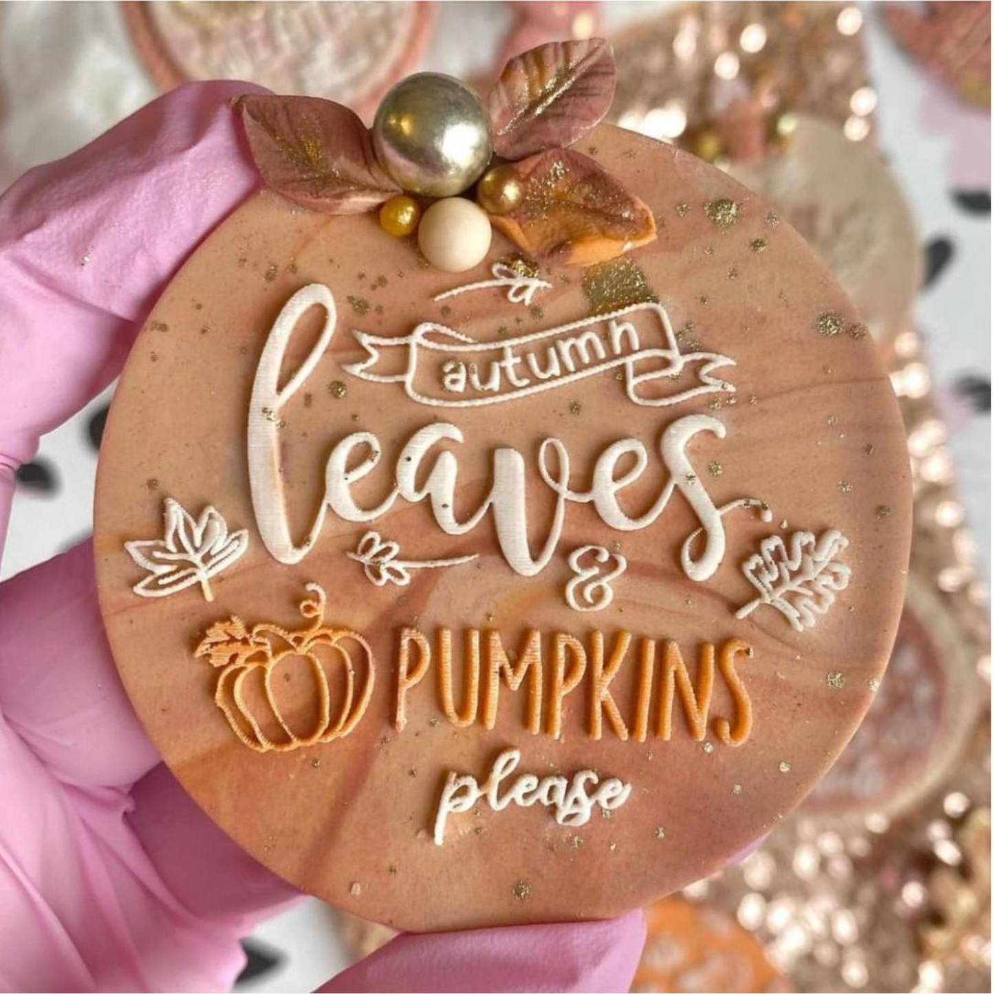 AUTUMN LEAVES AND PUMPKINS PLEASE - RAISED EMBOSSER