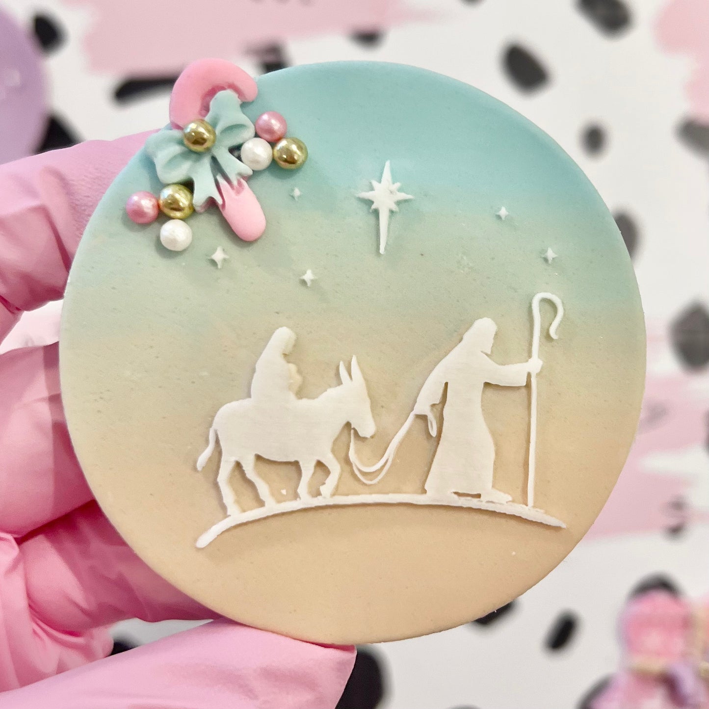 MARY ON DONKEY - RAISED EMBOSSER