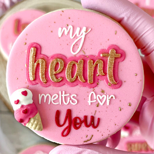 MY HEART MELTS FOR YOU - DOUBLE POP - RAISED EMBOSSER