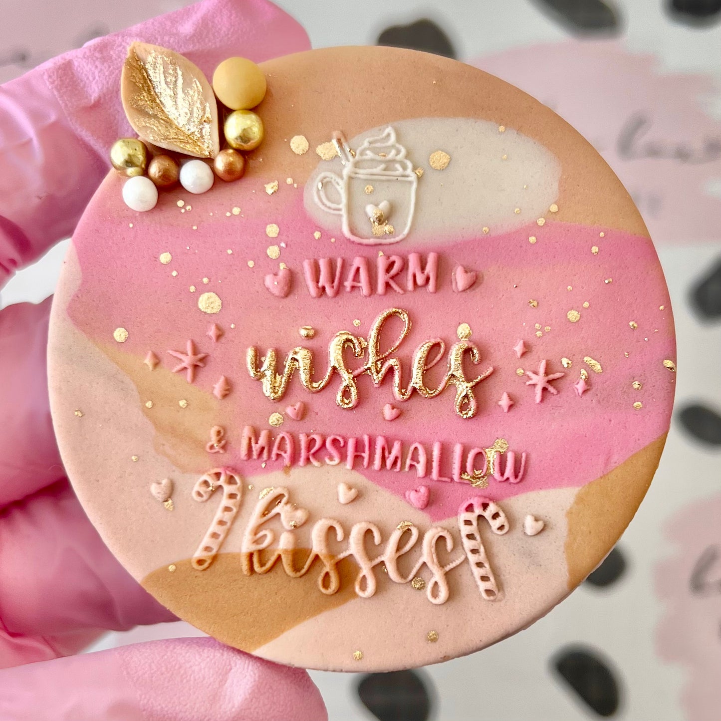 WARM WISHES & MARSHMALLOW KISSES - RAISED EMBOSSER